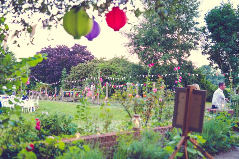 Garden with bunting