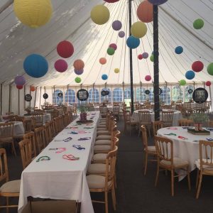 Tables in marquee