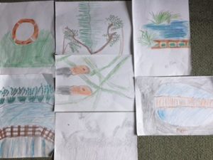 Collage of art work by children