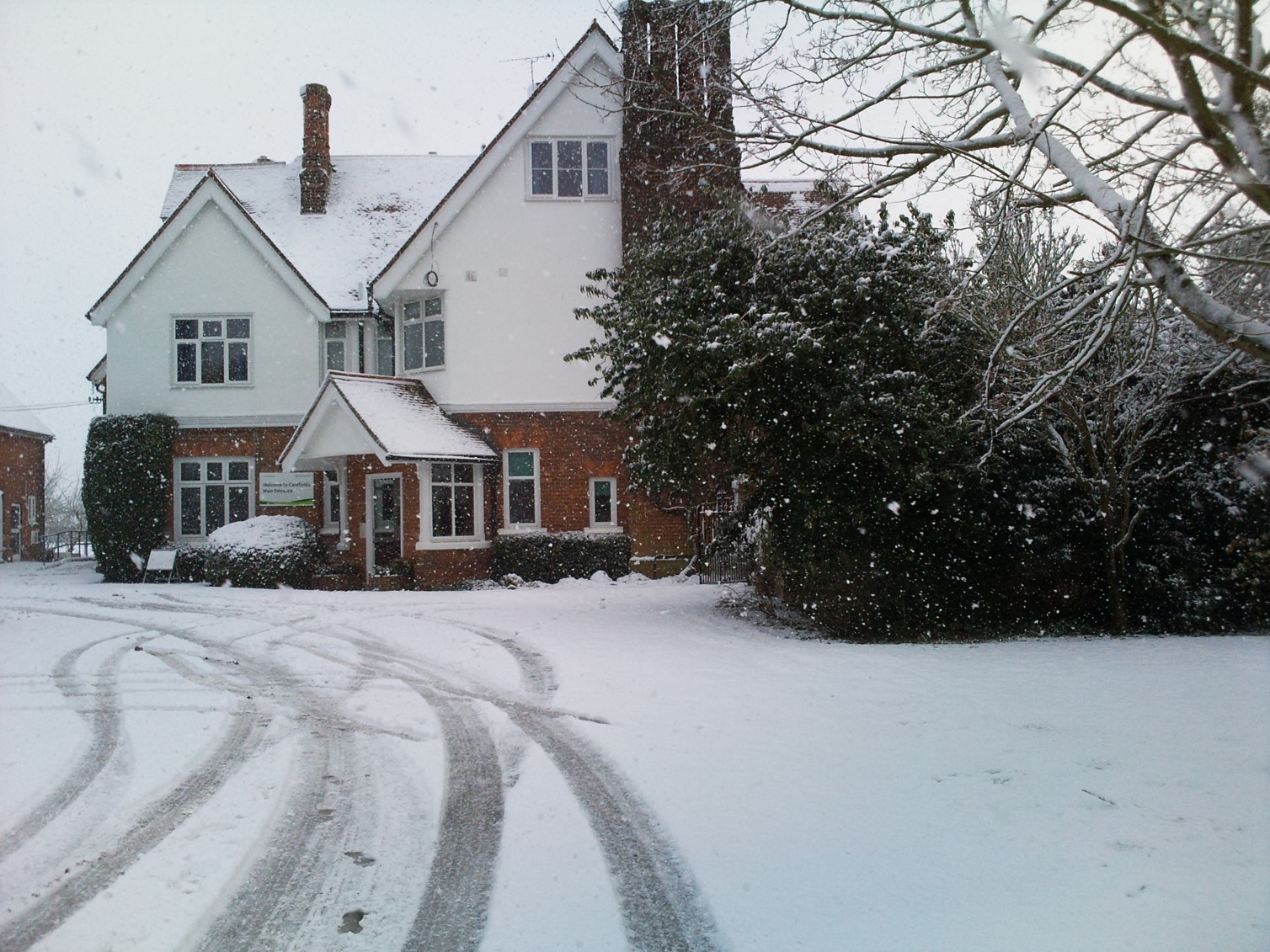 Cardfields house in the snow